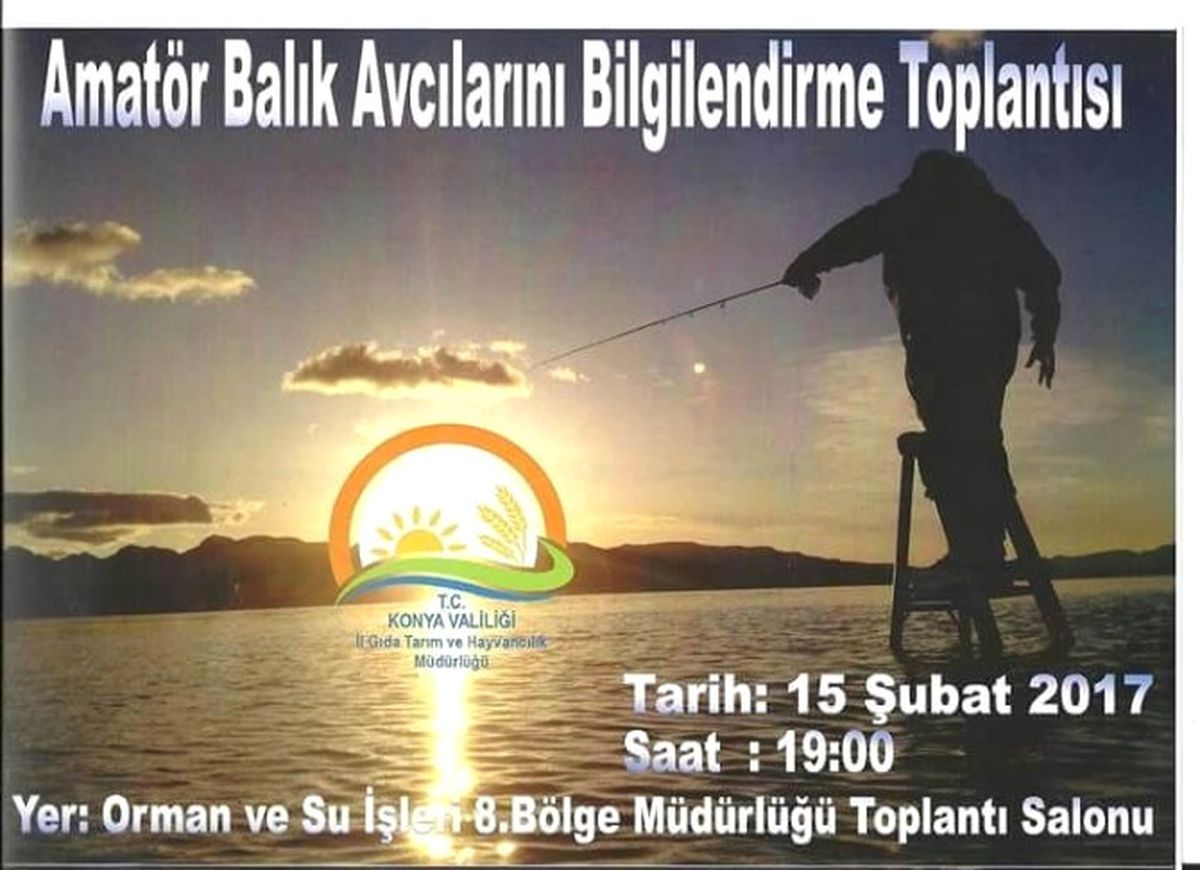 Konya\'da, Olta Balıkçılarına Yönelik Eğitim Semineri Düzenlenecek
