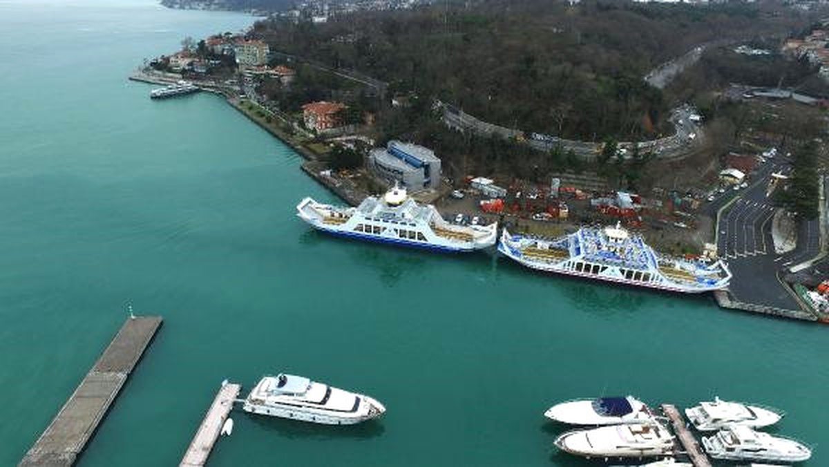 Havadan Görüntü) İstanbul Boğazı\'na Arabalı Vapur Hattı Çalışmaları Tamamlandı; Yılda 1 Milyon...