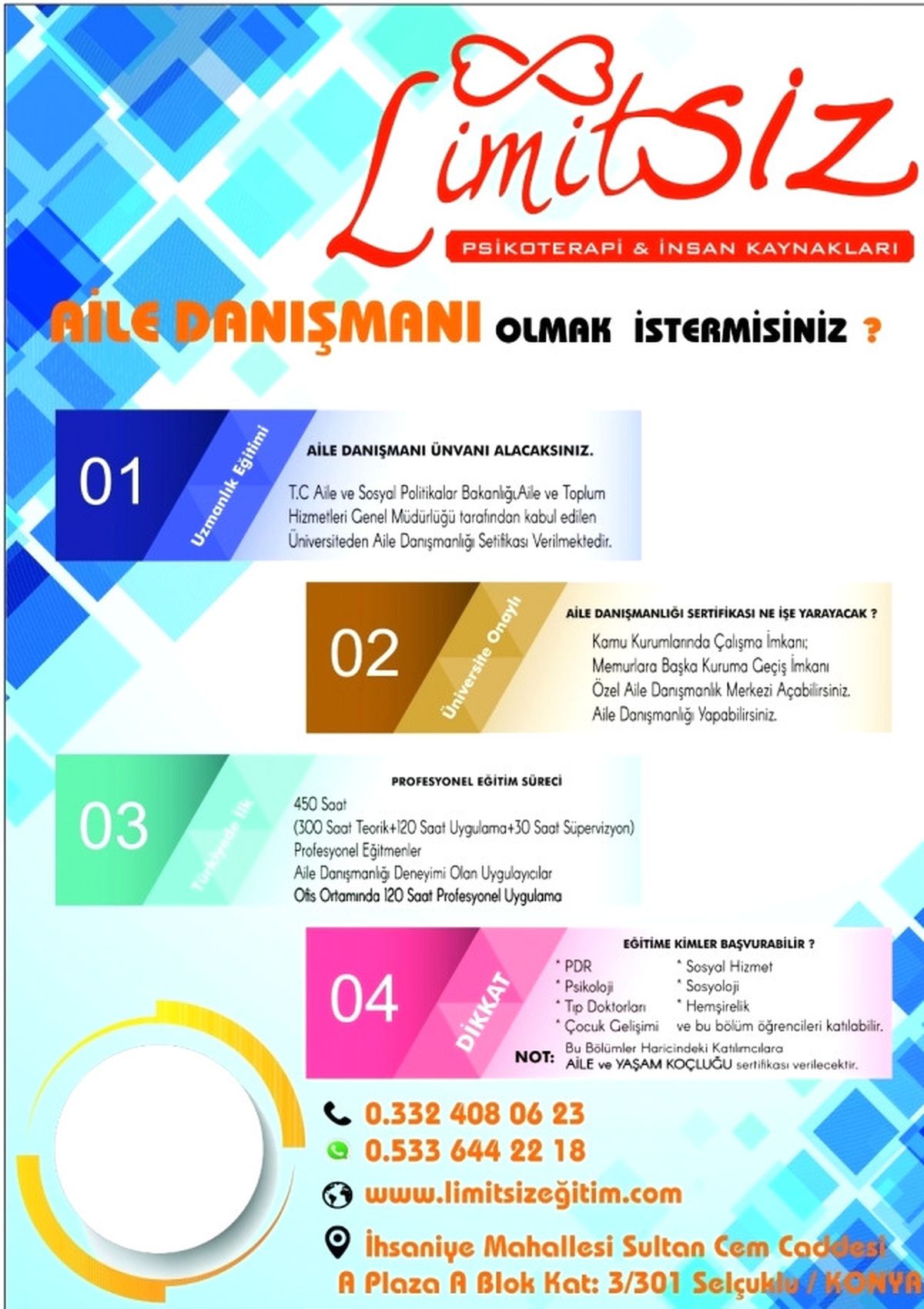 Aile Danışmanlığı Sertifika Programı( Türkiyenın En Kapsamlı Yuzyuze Eğitimi)