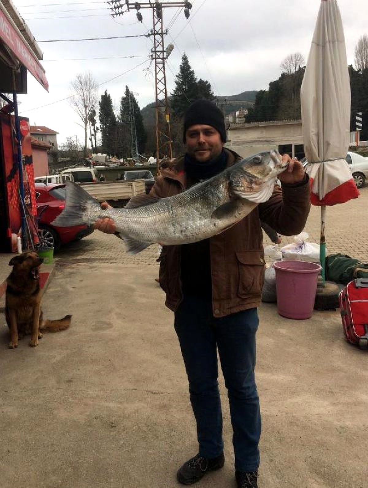 Sahilde Gezerken 12 Kiloluk Levrek Yakaladı