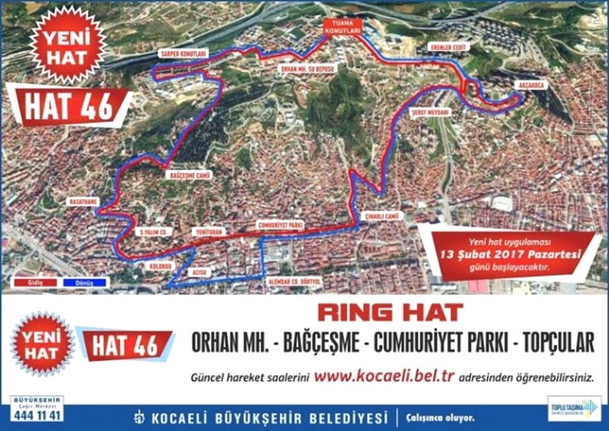 İzmit Şehir İçi Ulaşıma Yeni Hat ve Güzergah Çalışması