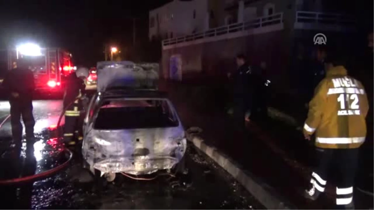 Bodrum\'da Otomobil Yangını - Muğla