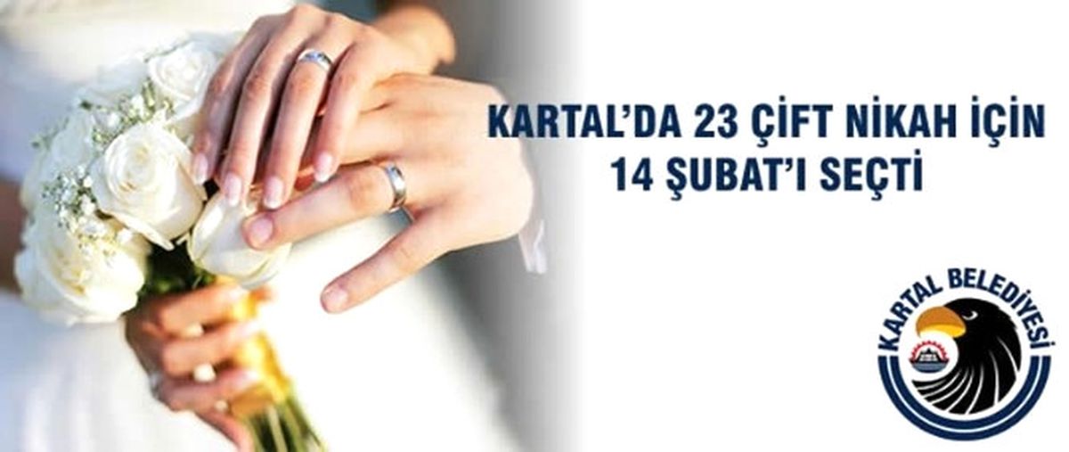 Kartal\'da 23 Çift Nikah İçin 14 Şubat\'ı Seçti