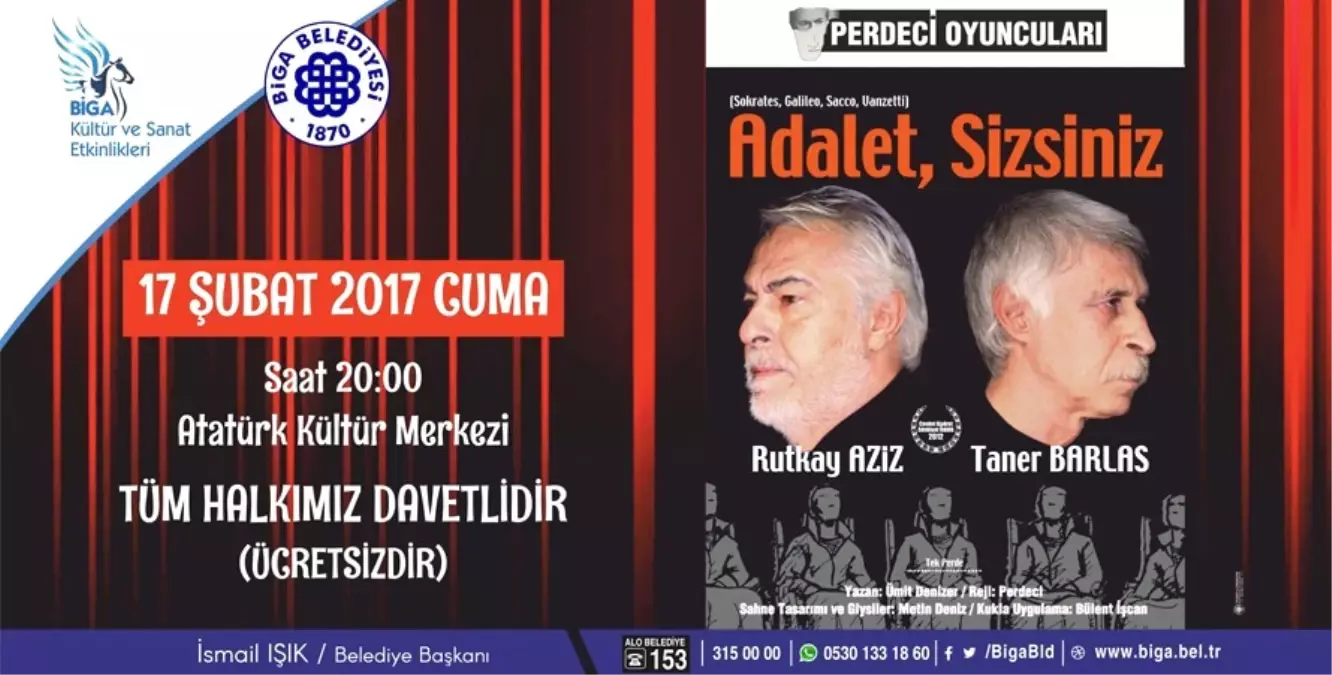 Adalet Sizsiniz\' Oyunu, Tiyatro Severlerle Buluşuyor