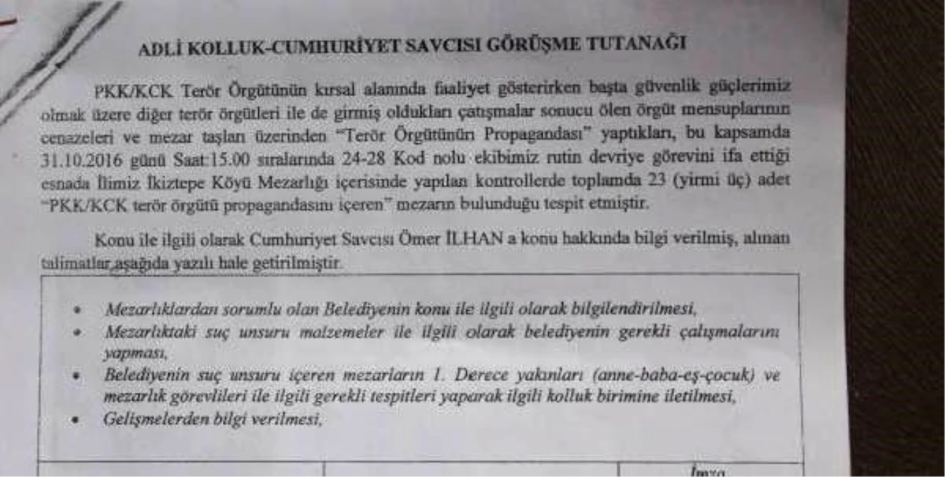 Batman\'da PKK ve Ypg\'lilere Ait 23 Mezar Taşı İçin Yıkım Kararı