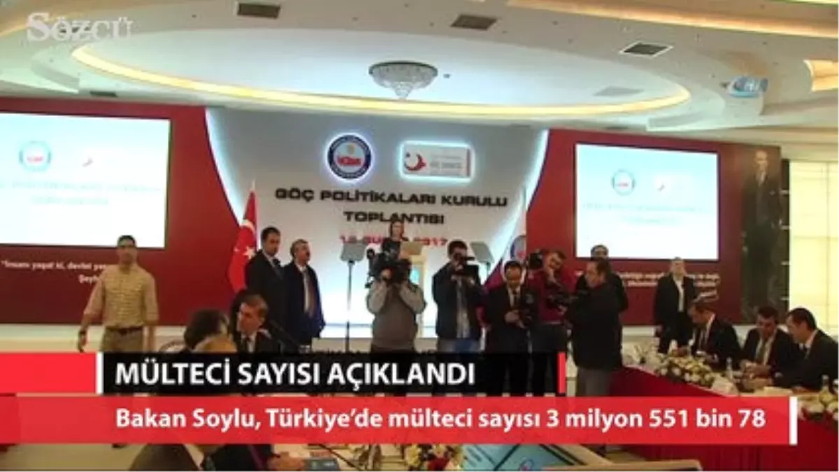 Bakan Soylu: Türkiye\'de Mülteci Sayısı 3 Milyon 551 Bin 78 Kişi