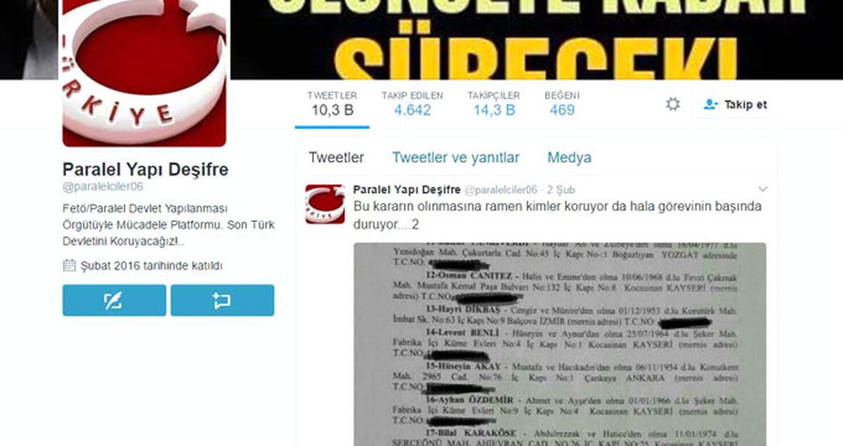 Twitter\'daki \'Paralel Yapı Deşifre\' Kullanıcısı ve Eşi Gözaltına Alındı