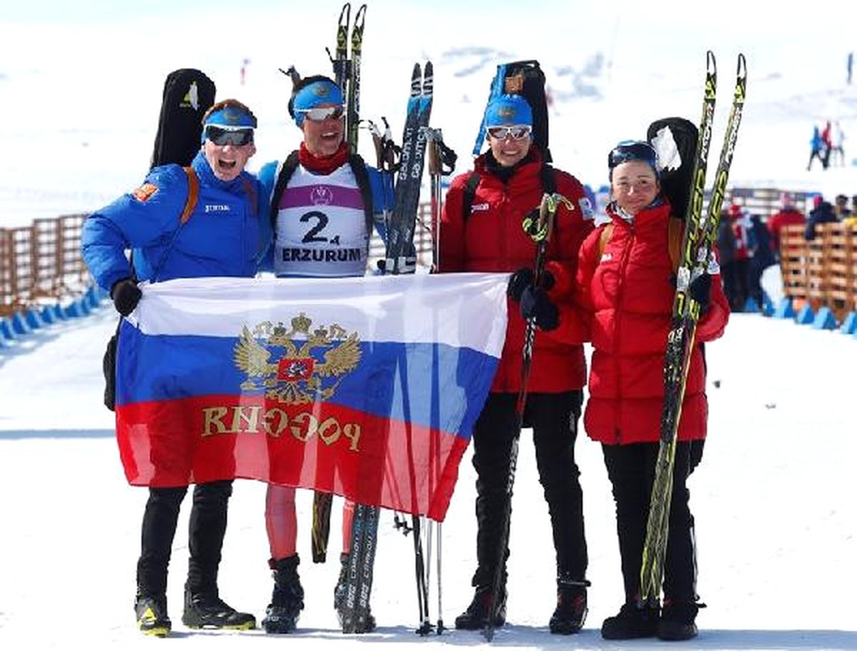 Avrupa Gençlik Olimpik Kış Festivali\'nde Rusya Biatlon Bayrak Yarışında 1\'inci Oldu