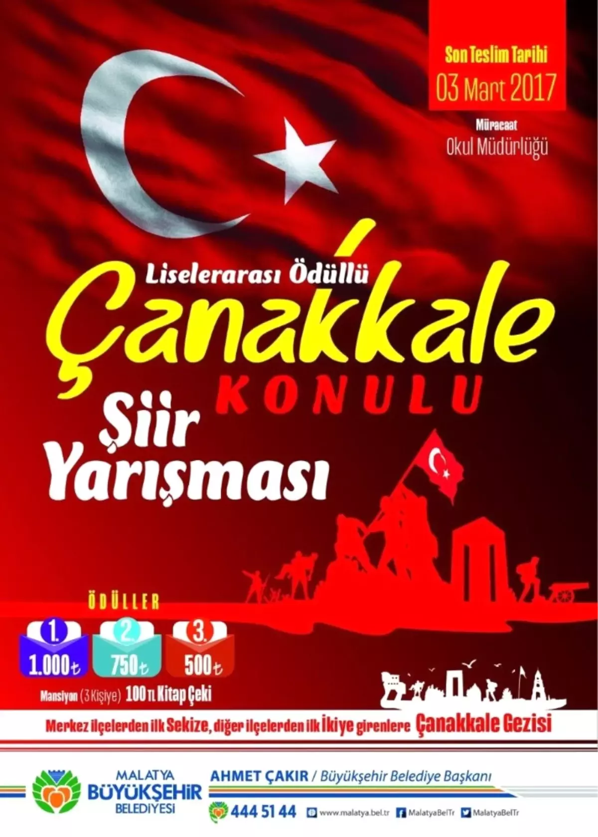 Çanakkale" Konulu Şiir Yarışması Düzenlenecek