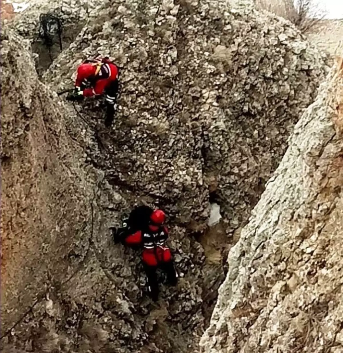 Dağda Mahsur Kalan Keçiler Kurtarıldı