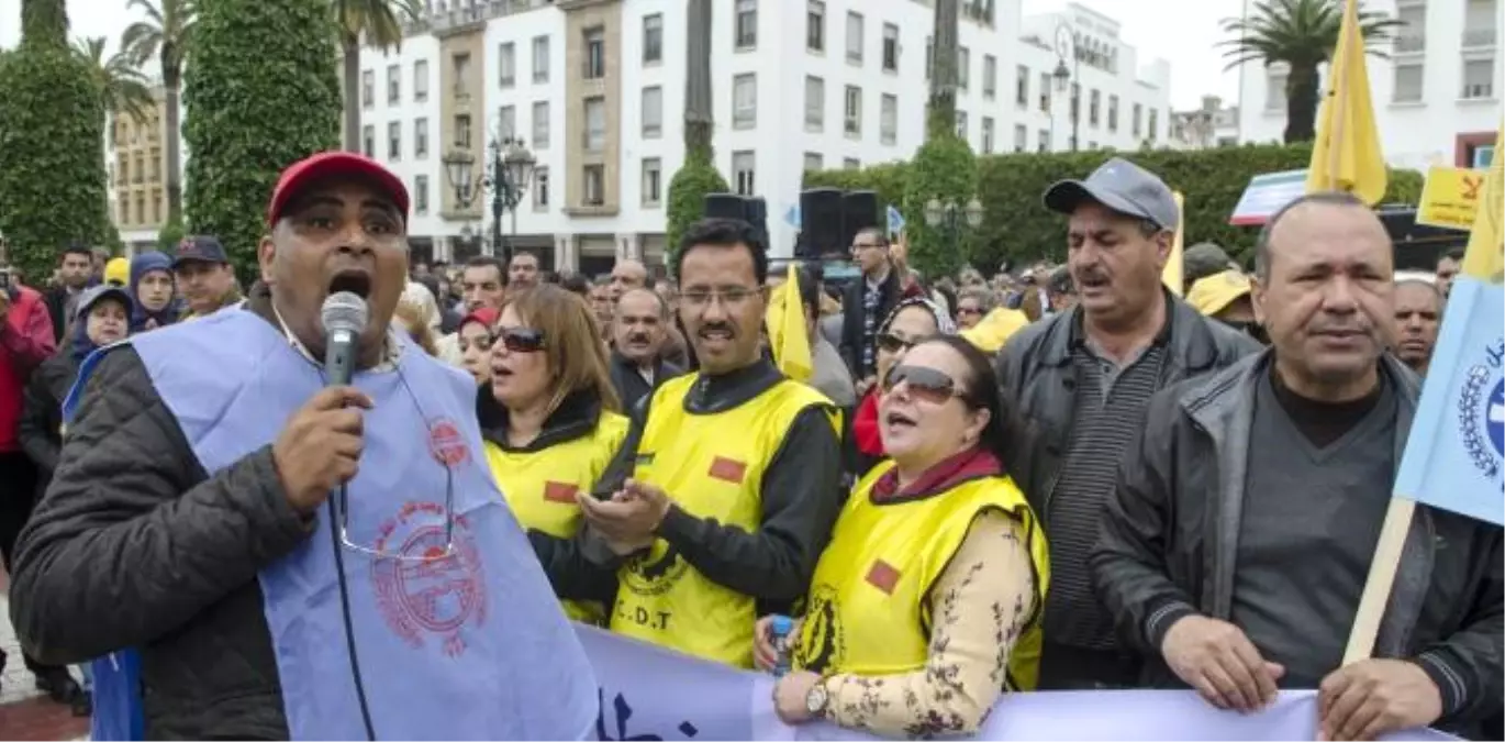 Fas\'ta Emeklilik Yasası Protestosu