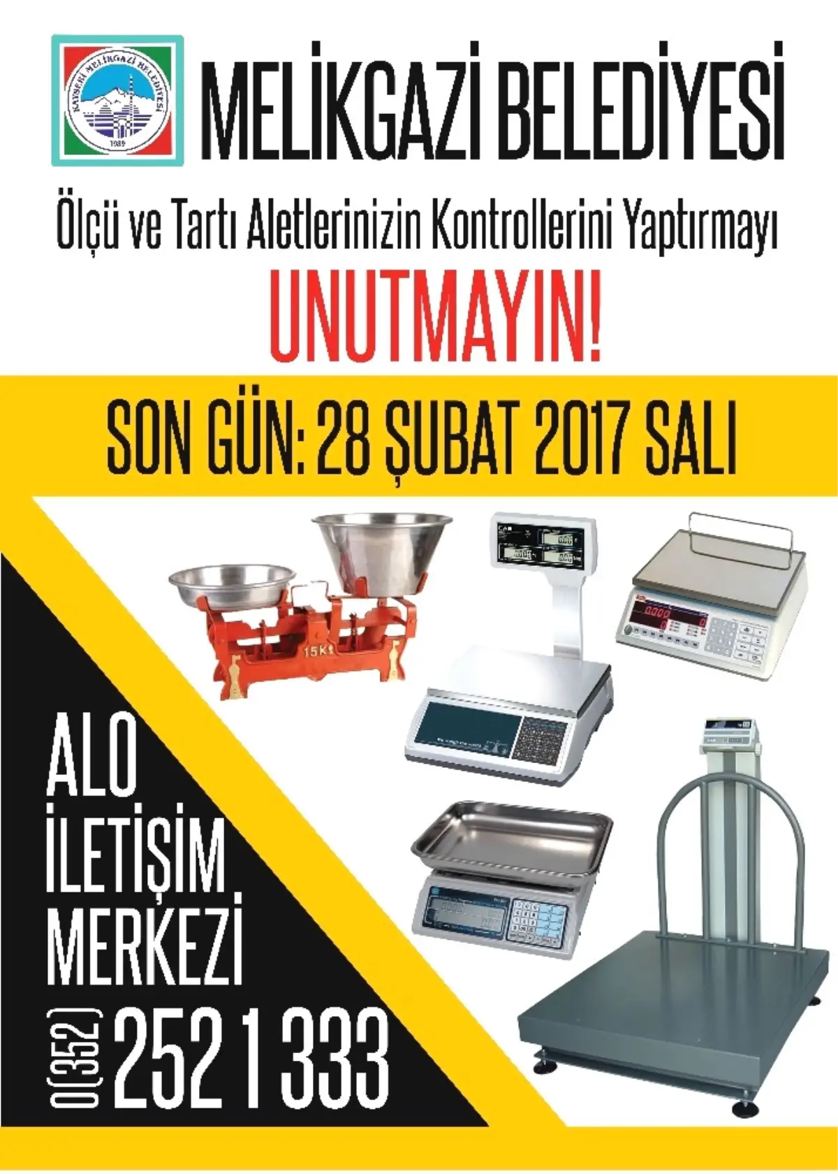 Melikgazi Belediyesi\'nde Ölçü ve Tartı Aletleri Kontrolü İçin Geriye Sayım Başladı