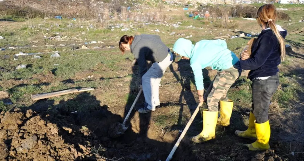 Açlık Grevine Başlayan 3 Kişi, Kendilerine Mezar Kazdı