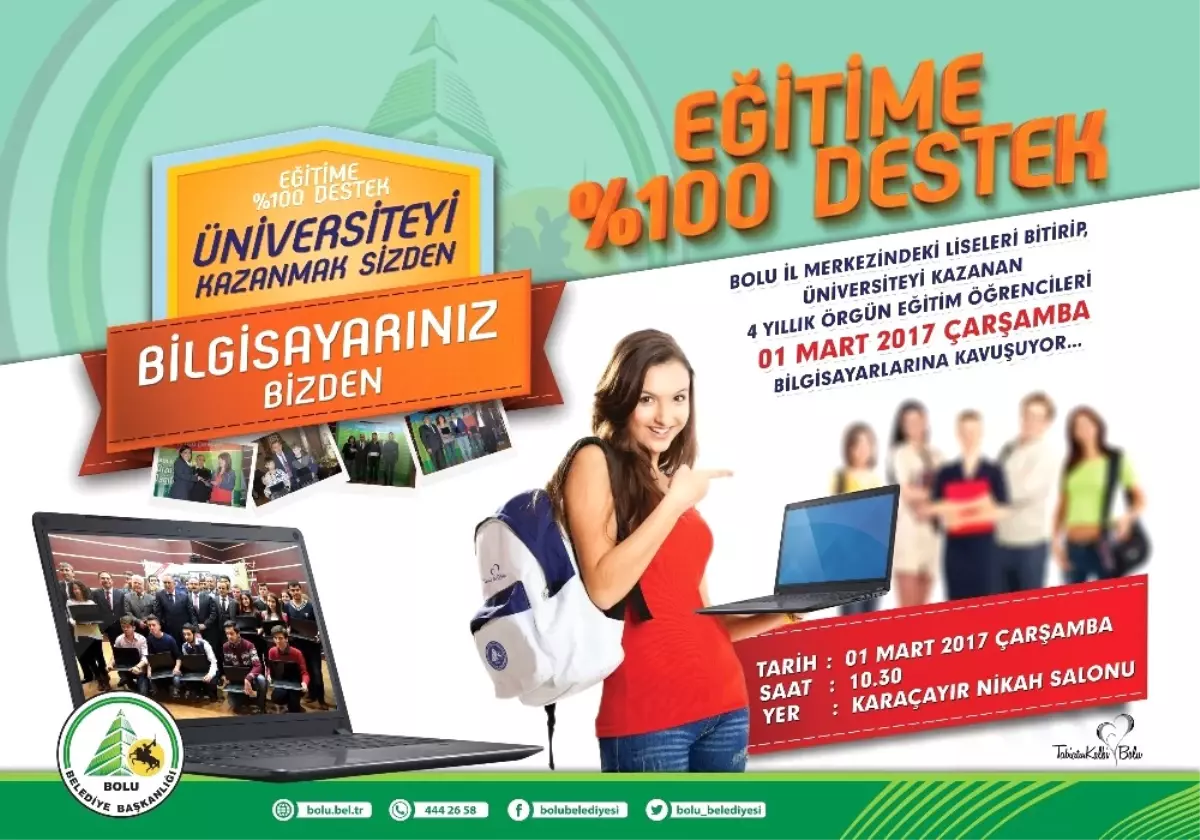 Bolu Belediyesi 1 Mart\'ta Laptop Dağıtacak