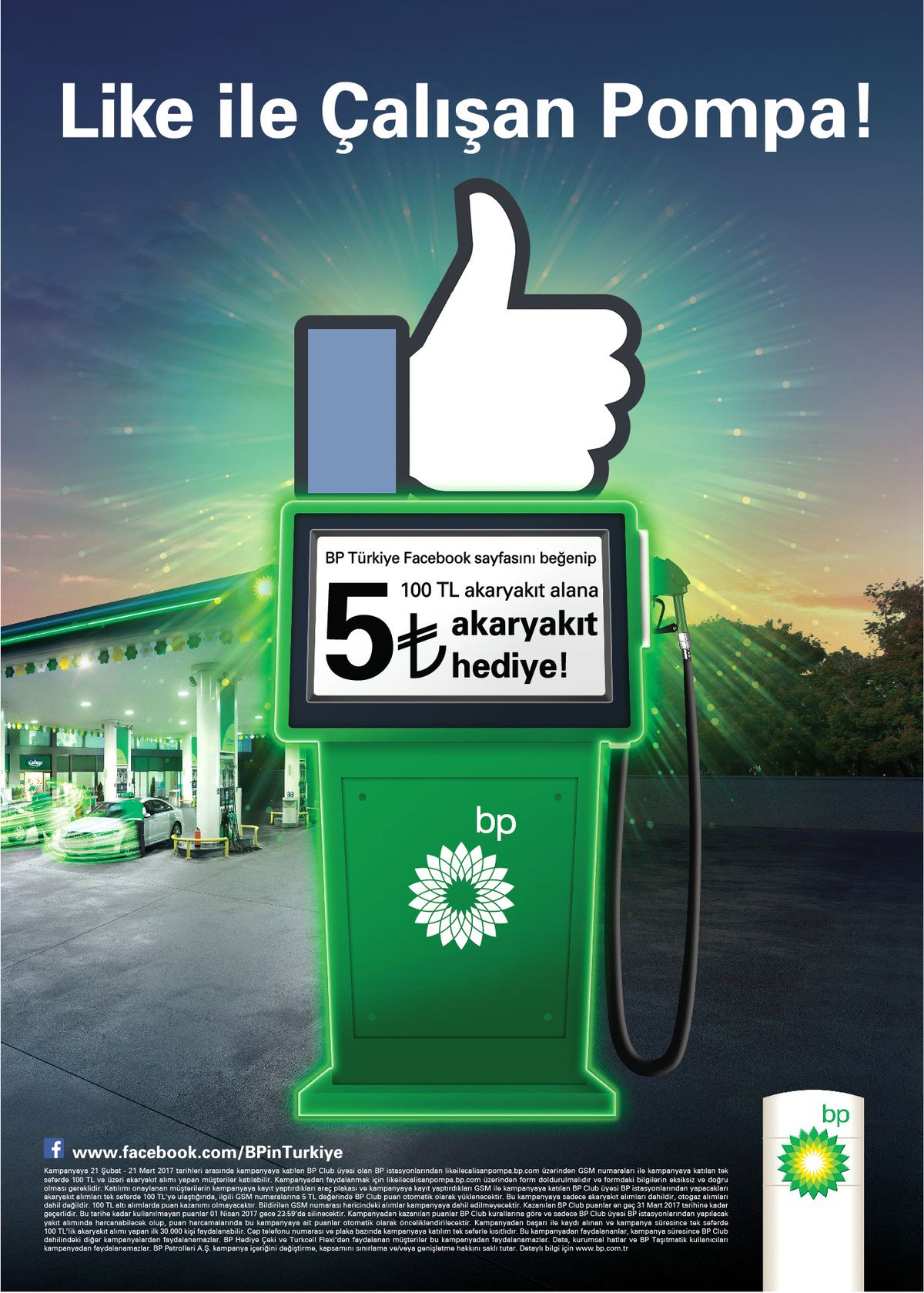 Bp\'den Like ile Çalışan Pompa Kampanyası! 5 TL Hediye!