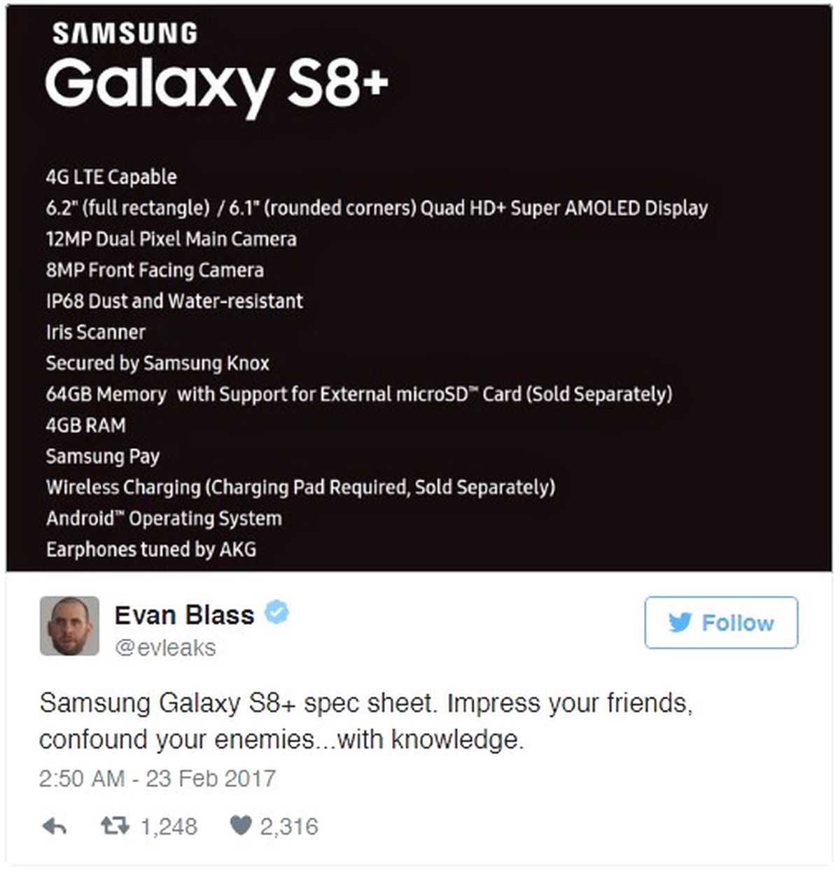 Galaxy S8+\'in Özellikleri Göründü!