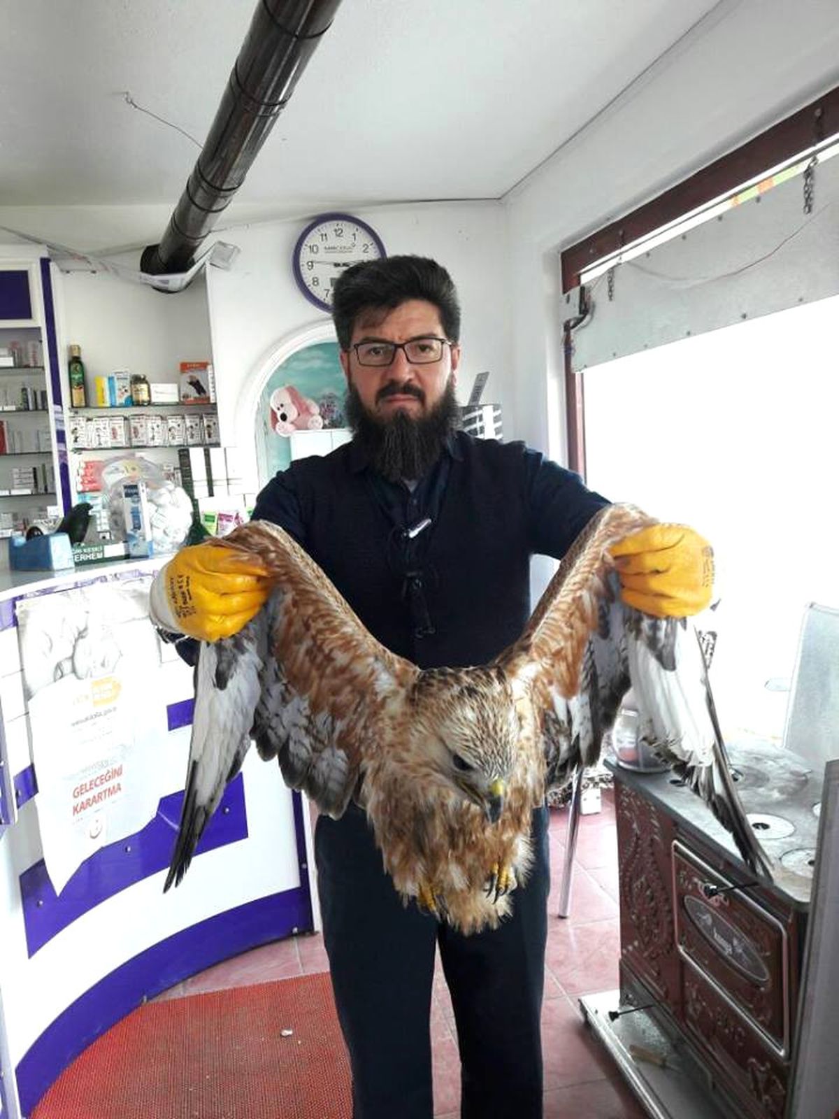 Uçamayan Kartala Eczacıdan Yardım