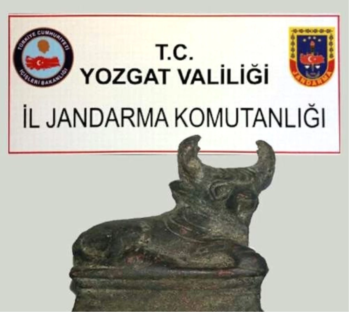 Yozgat\'ta Roma Dönemine Ait Boğa Heykeli Ele Geçirildi