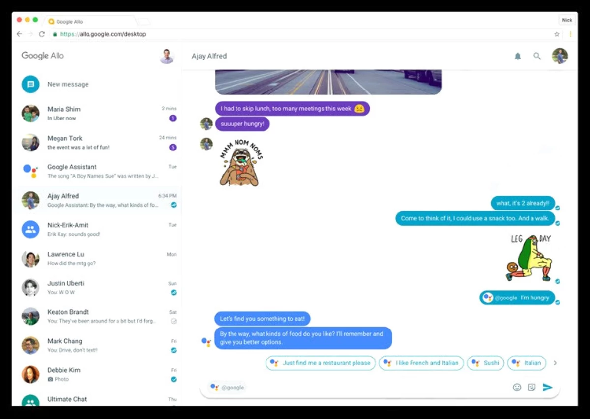 Google Allo Pc\'nize Geliyor!