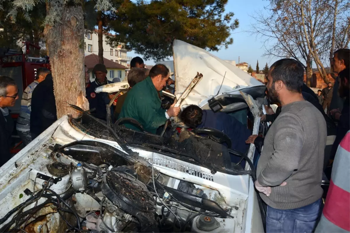 Ağaca Çarpan Otomobildeki 1 Kişi Öldü, 2 Kişi Yaralandı (2)