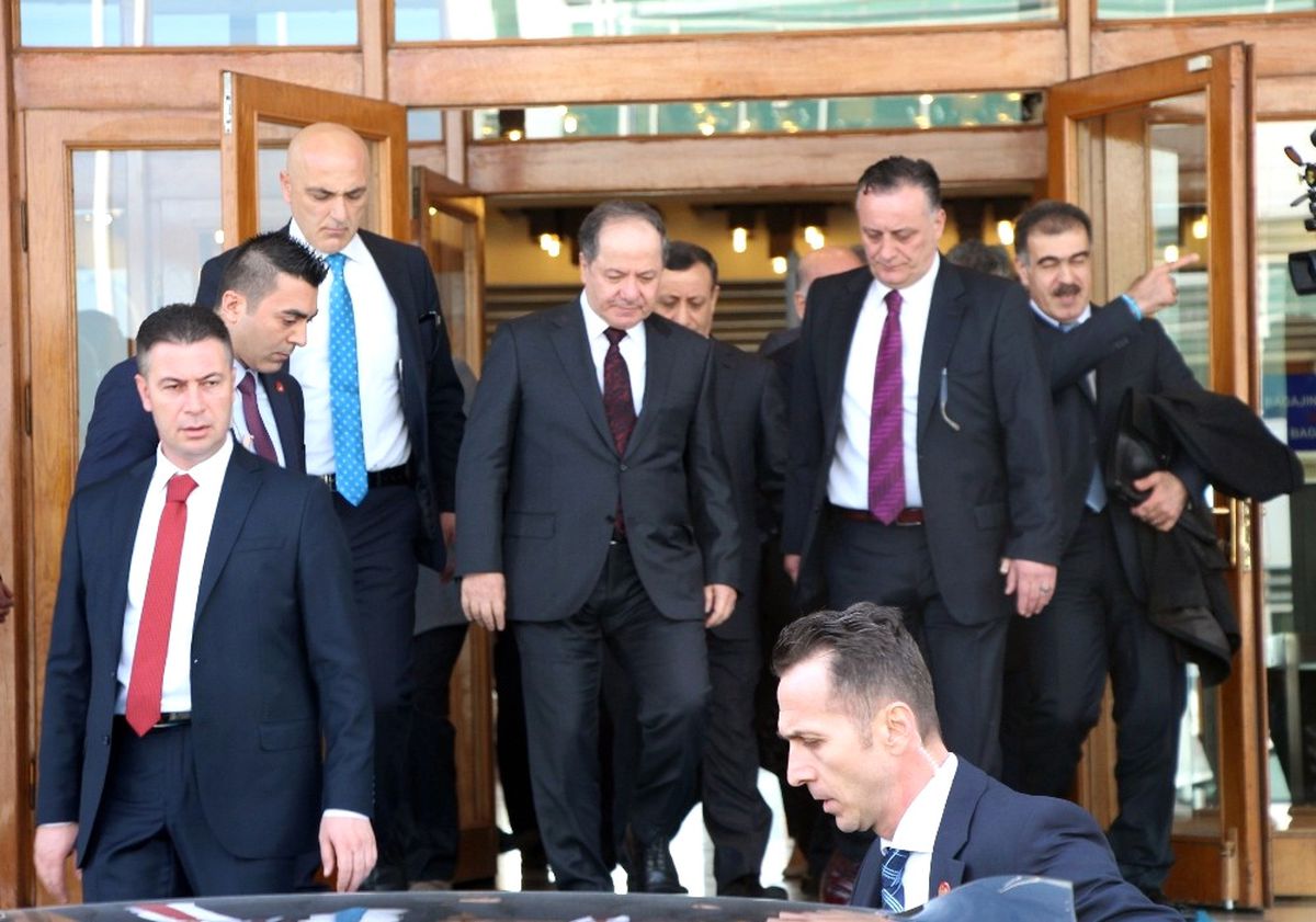 Mesut Barzani Mabeyn Köşkü\'ne Geldi