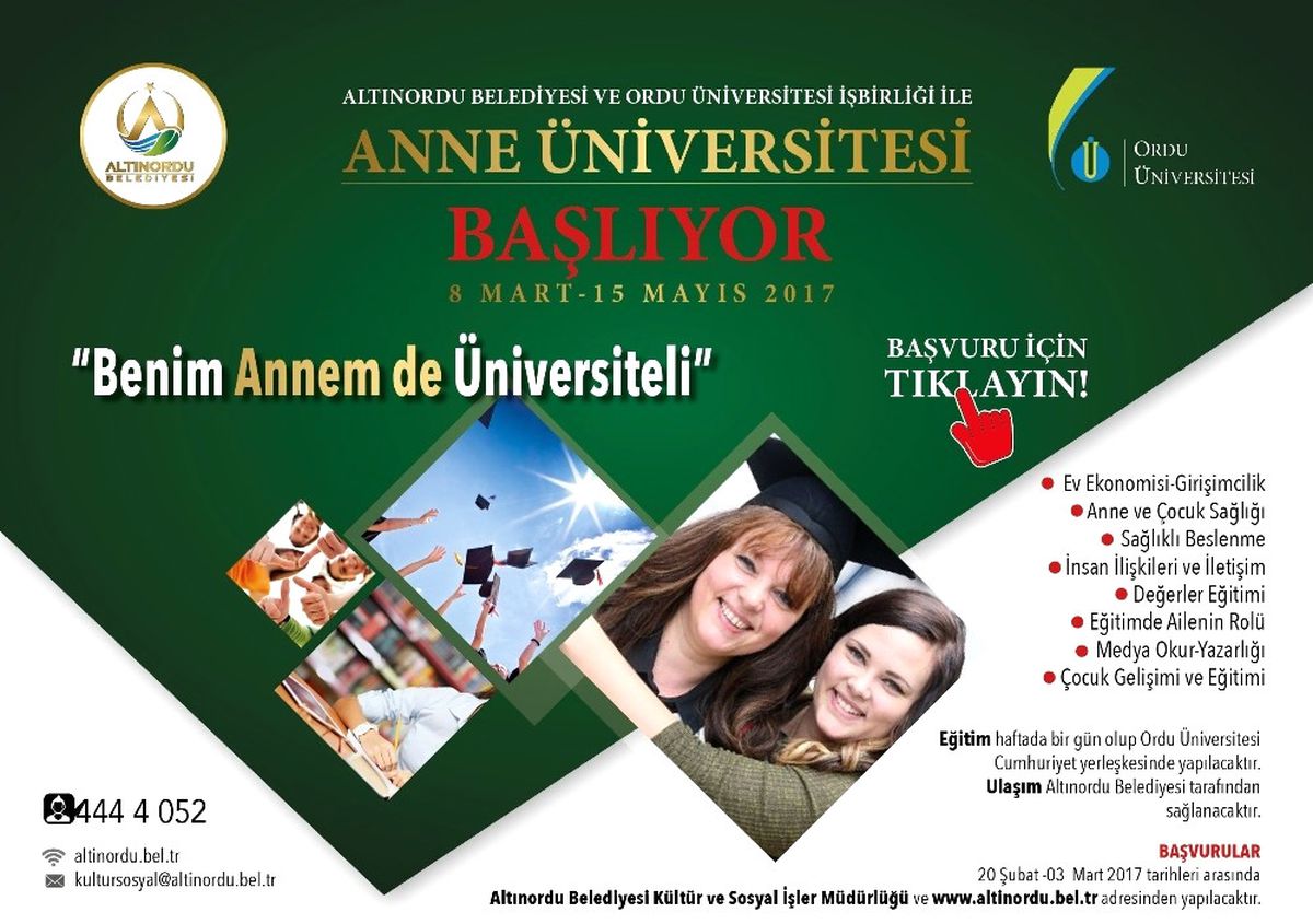 Ordu\'da "Anne Üniversitesi" Başlıyor
