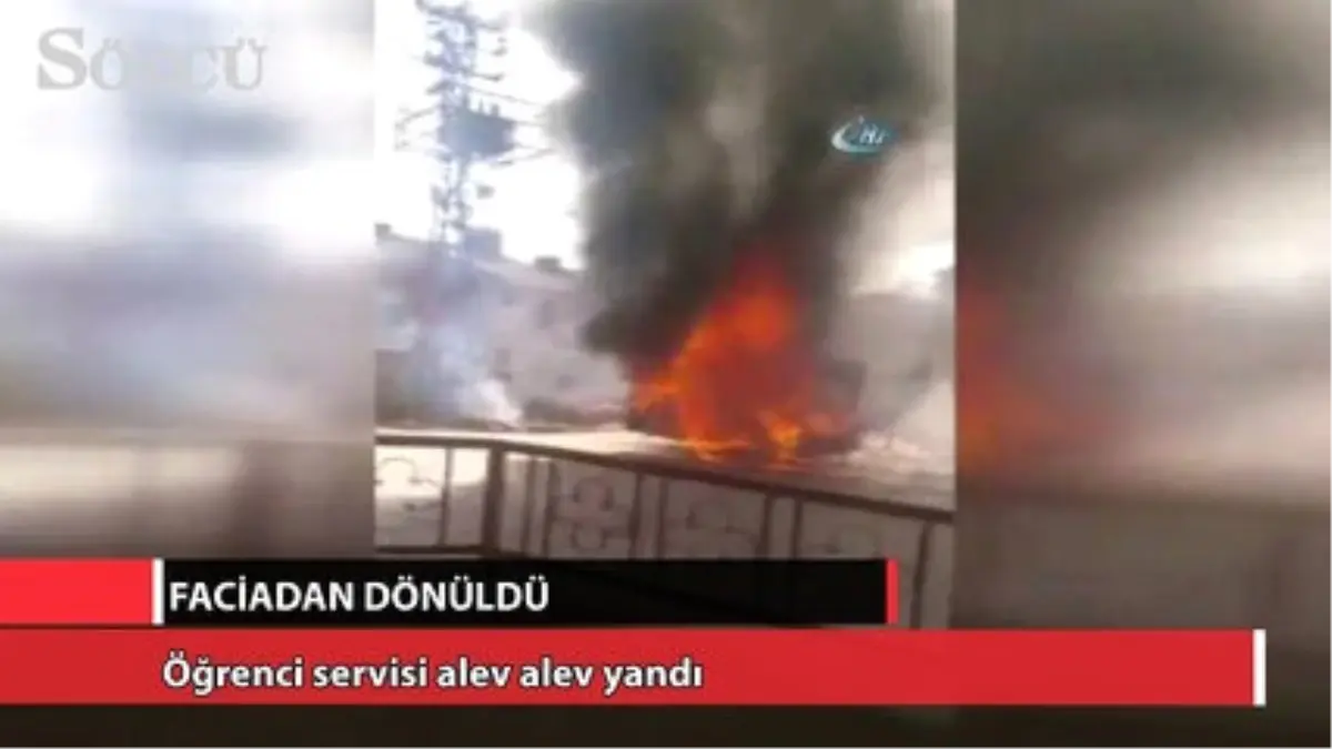 Bilecik\'te Öğrenci Servisi Alev Alev Yandı