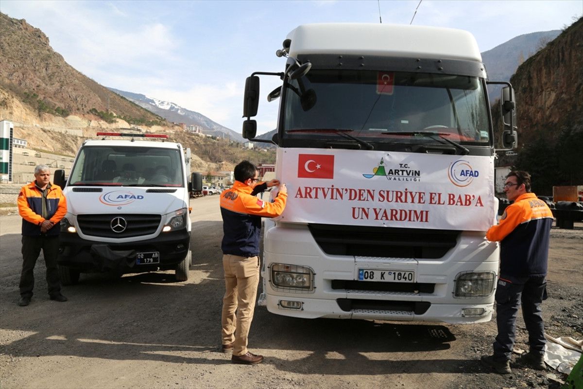 Artvin\'den El Bab\'a Gıda Yardımı