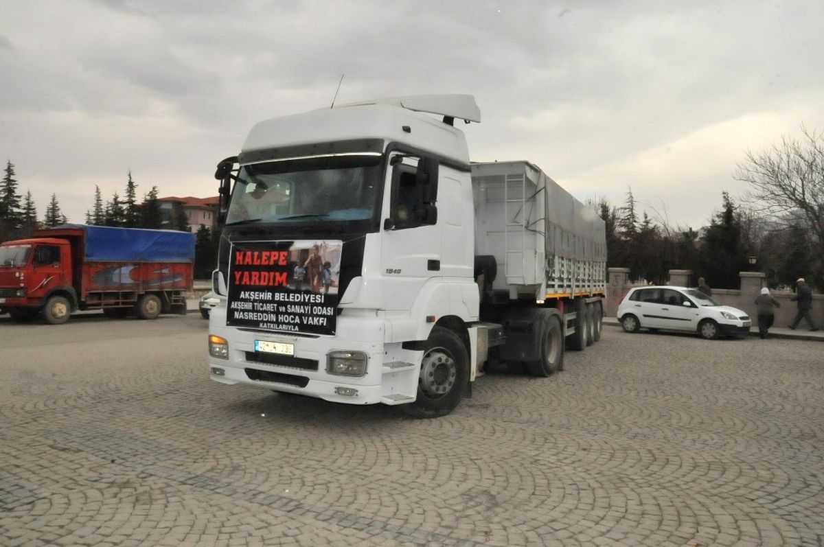 Akşehir\'den Halep\'e Yardım Tırı