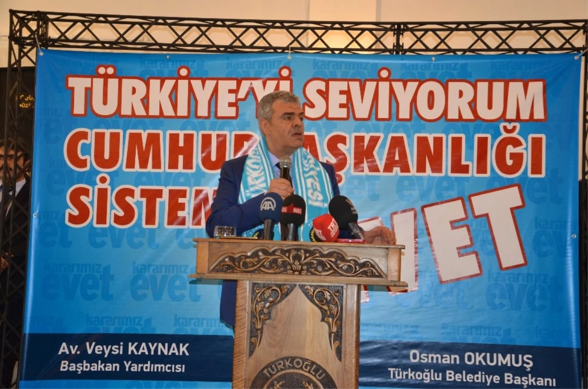 Başbakan Yardımcısı Kaynak, Referandum Kampanyasına Türkoğlu\'ndan Başladı