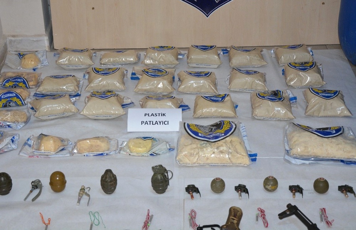 Tarsus\'ta Toprağa Gömülü Halde Patlayıcı ve Silah Ele Geçirildi