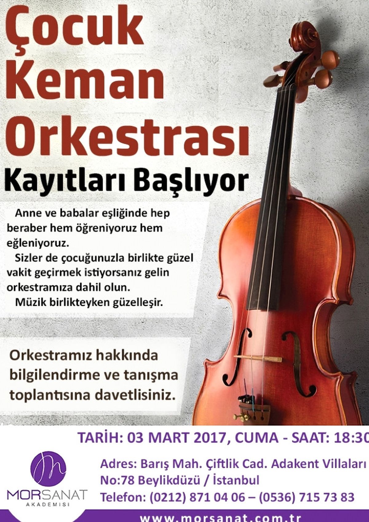 Çocuk Keman Orkestrası Kuruluyor