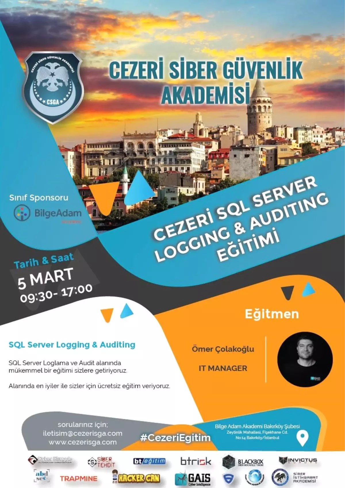 Cezeri Siber Güvenlik Akademisi Sql Server Logging & Auditing Eğitimi | İstanbul