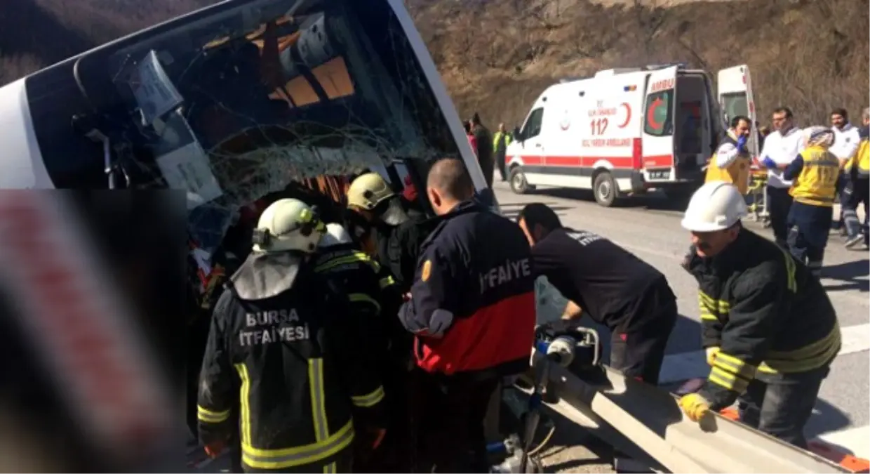 Bursa-Ankara Karayolunun Mezitler Mevkiinde Bir Otobüsün Devrilmesi Sonucu İlk Belirlemelere Göre 7...