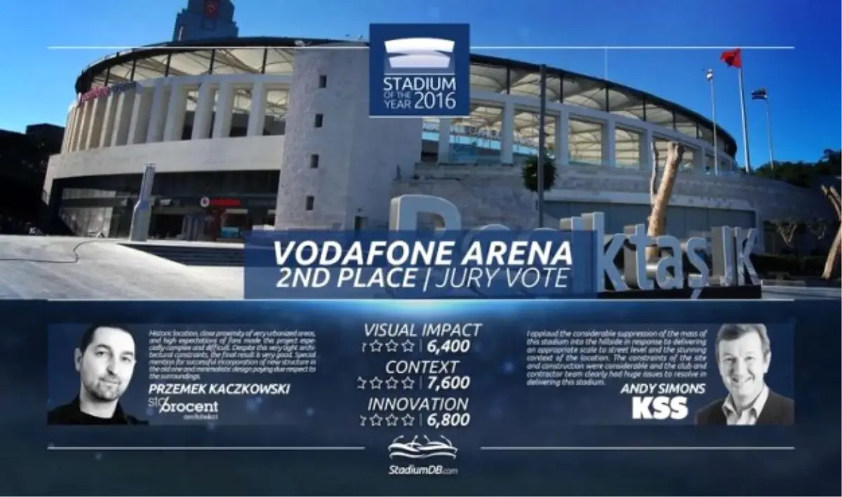 Vodafone Arena Dünyanın En İyi Stadı Seçildi