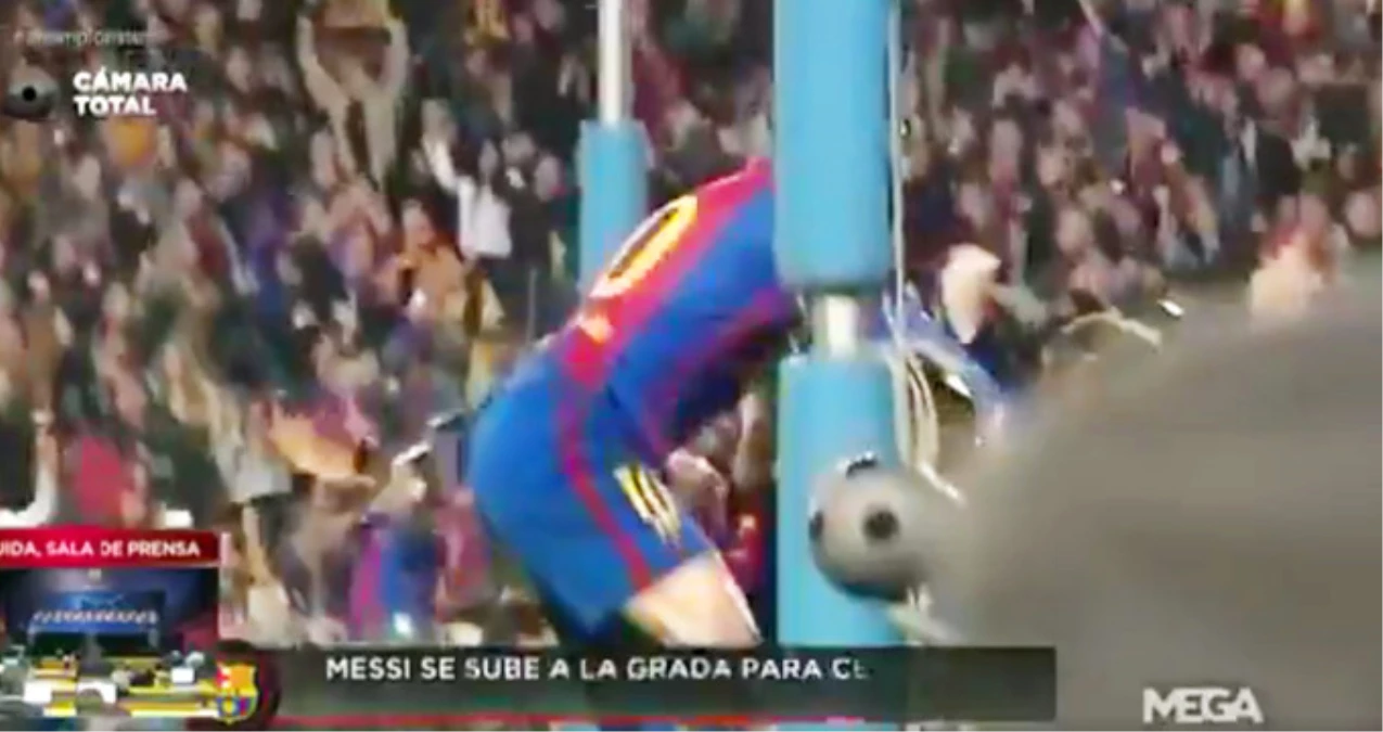 Barcelona\'lı Lionel Messi, Golden Sonra Tribüne Çıktı