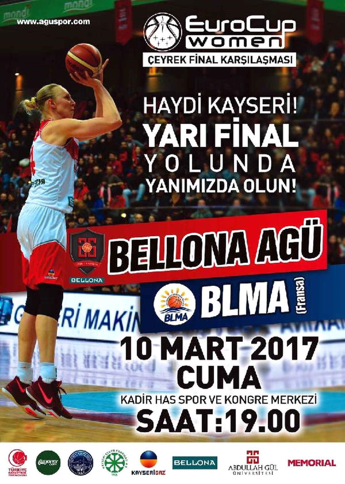 Bellona Agü, Eurocup\'ta Yarı Final İçin Sahada