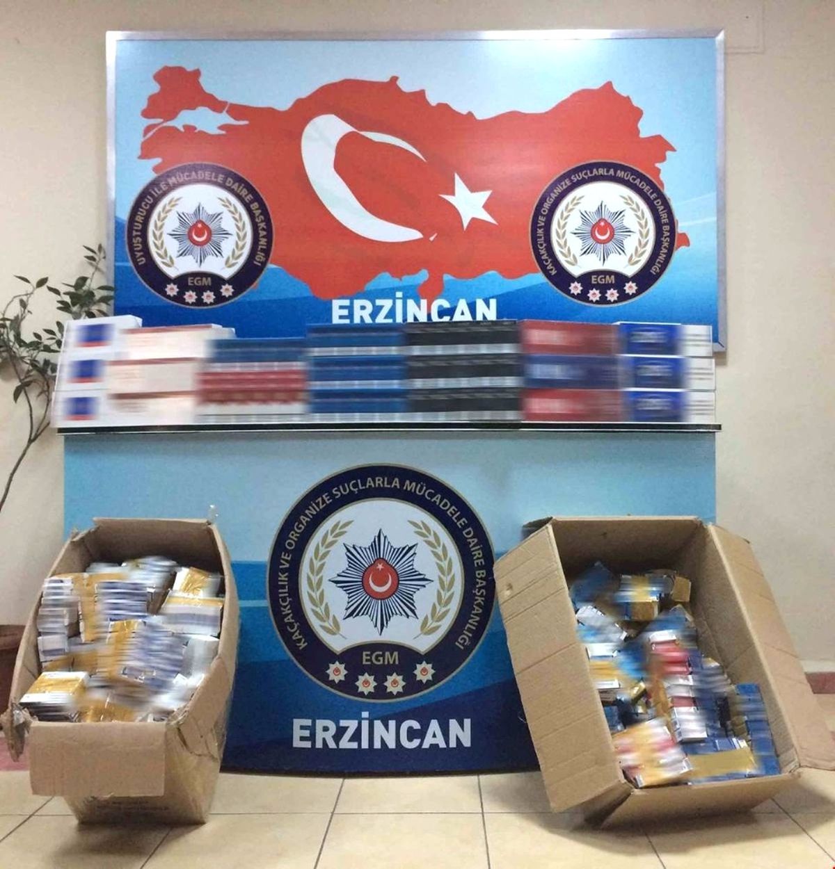 Erzincan da Kaçak Sigara Operasyonu