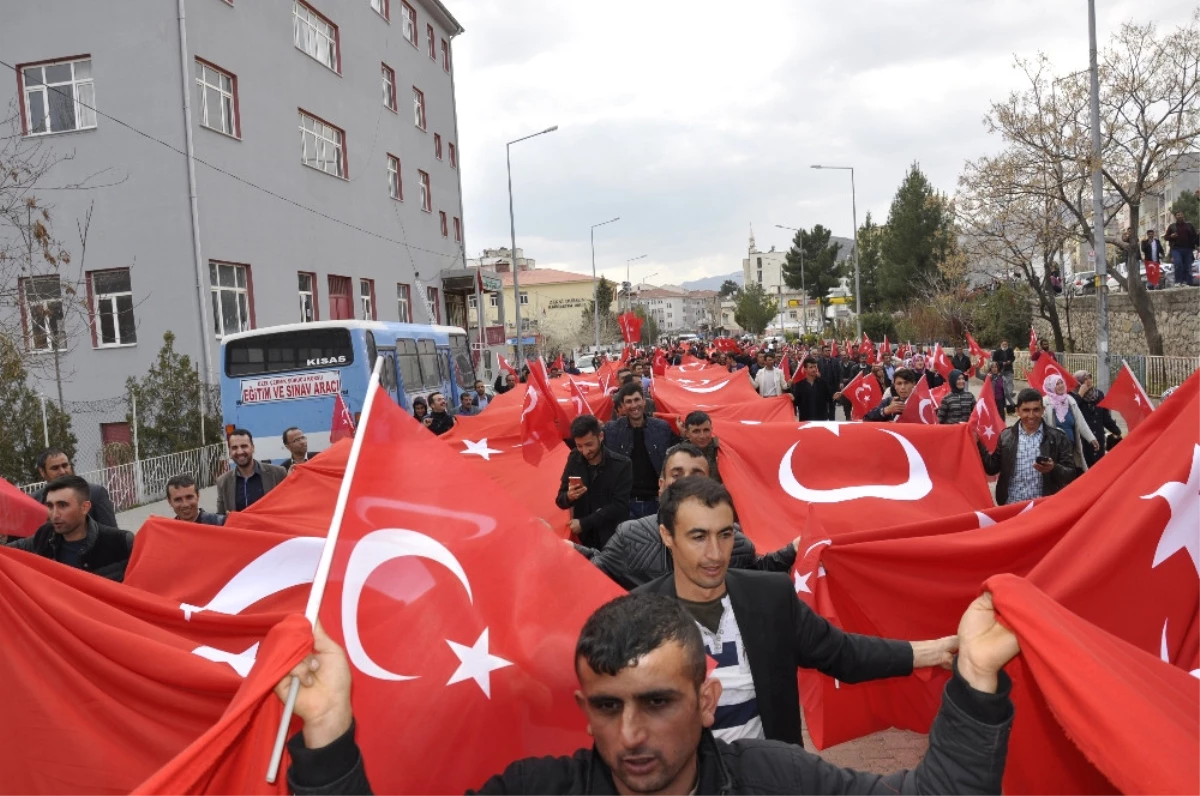 Diyarbakır\'da 400 Metrelik Türk Bayrağı Ile Teröre Tepki Yürüyüşü