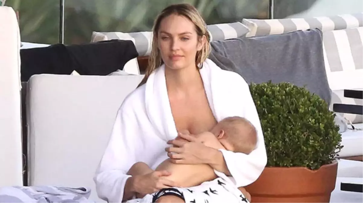 Ünlü Model Candice Swanepoel, Çekim Sırasında Ara Verip Bebeğini Emzirdi