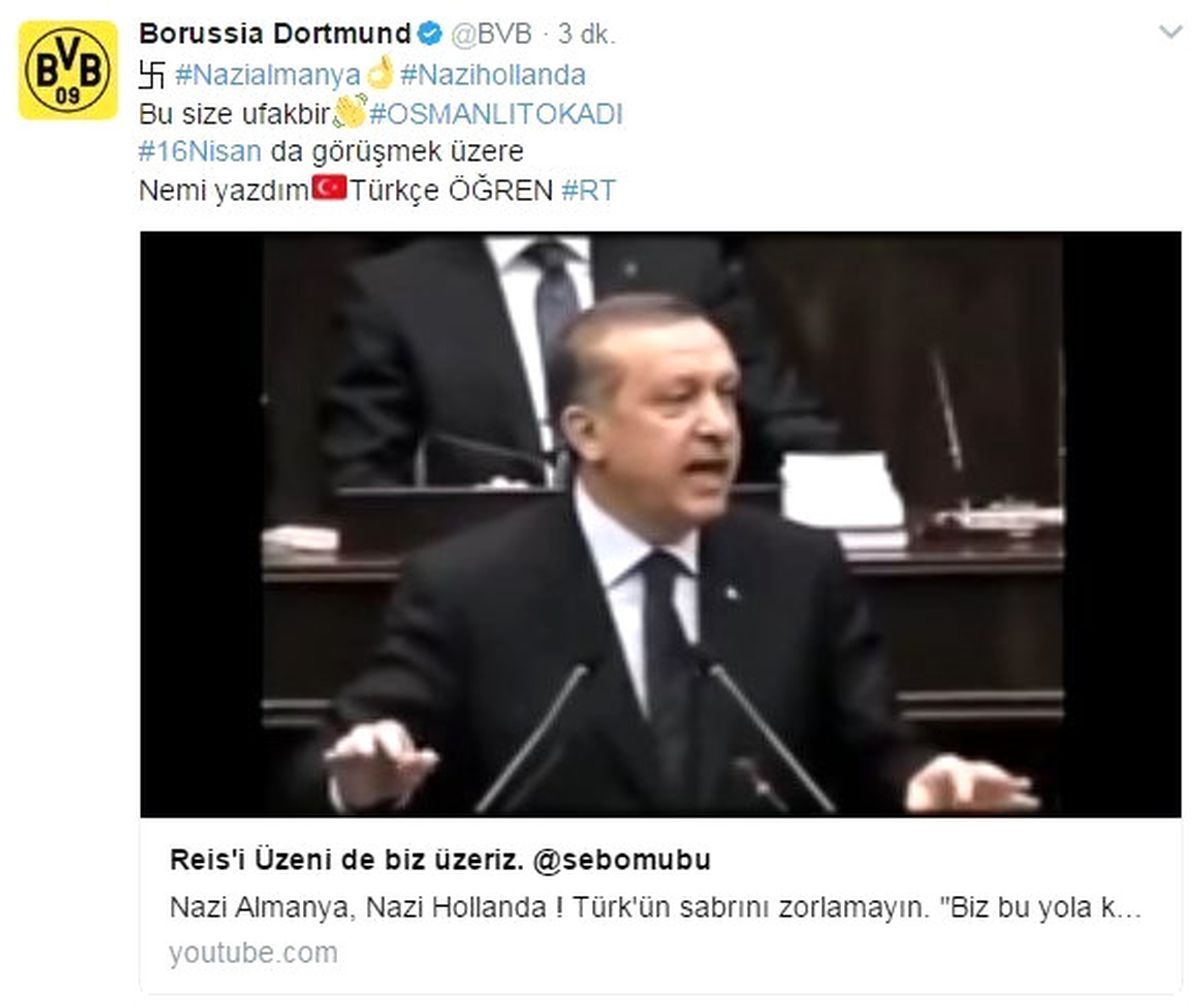 Dortmund\'un Sosyal Medya Hesabı Hacklendi