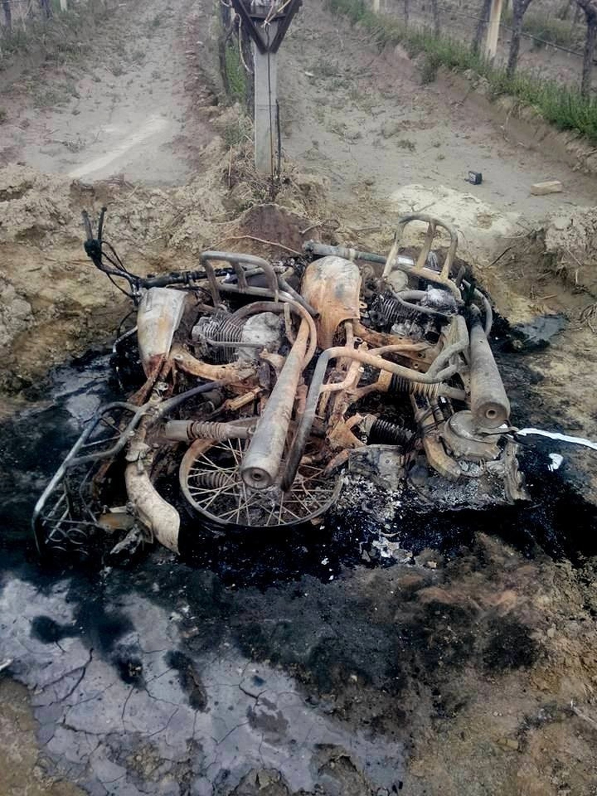 Sarıgöl\'de Çalınan İki Motosiklet Yakılmış Halde Bulundu