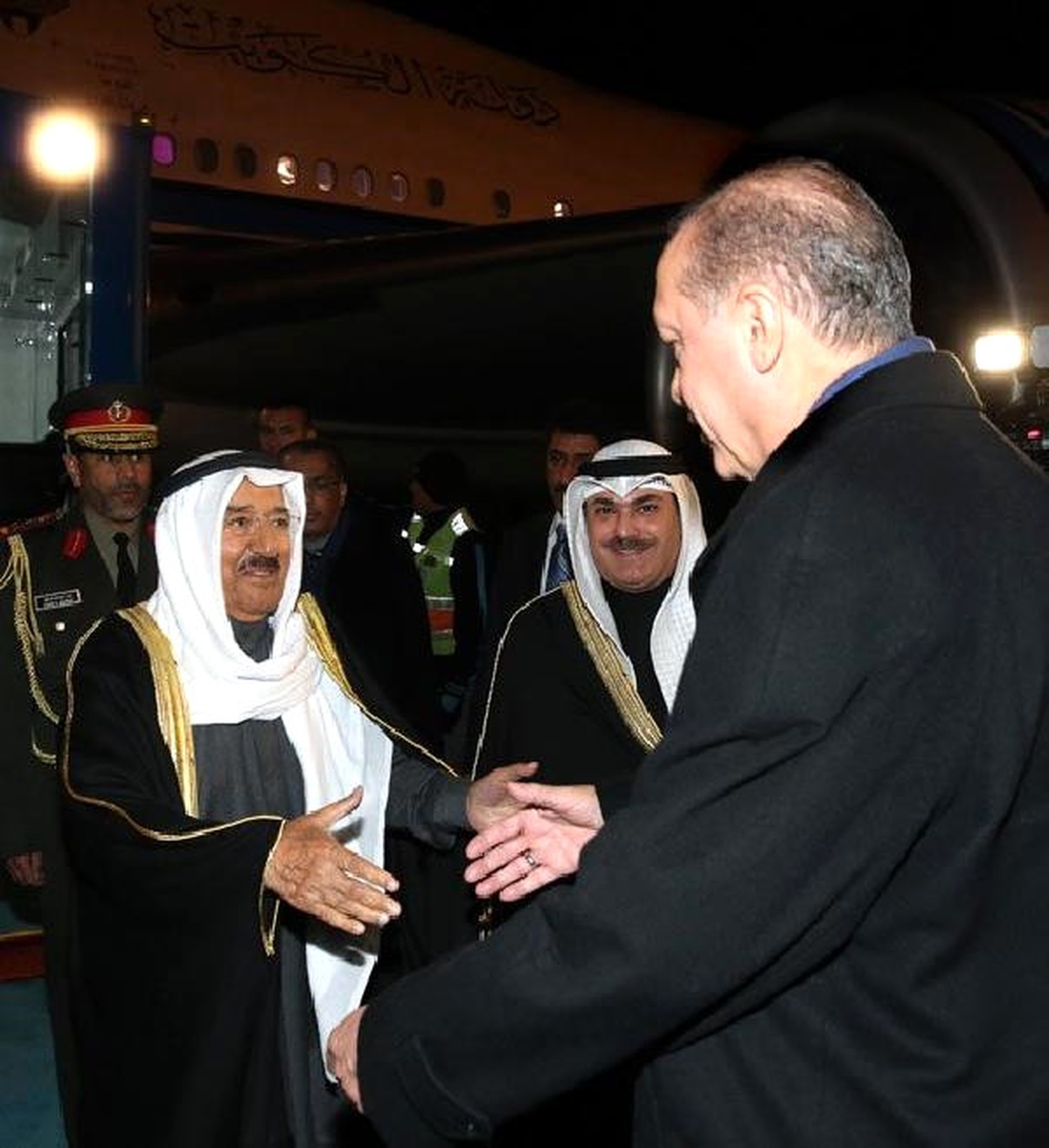 Cumhurbaşkanı Erdoğan Kuveyt Emiri\'ni Esenboğa\'da Karşıladı