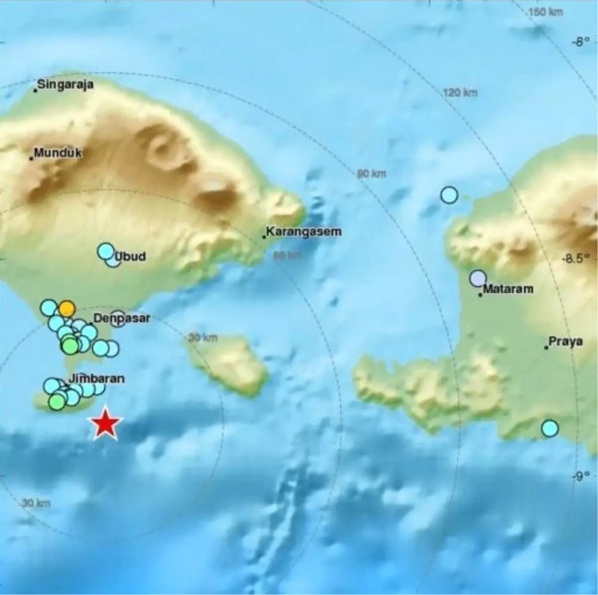 Bali Adasında 6.4 Büyüklüğünde Deprem Meydana Geldi