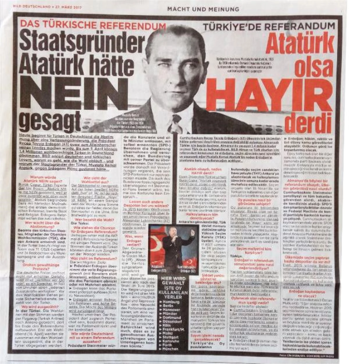 Bild: Atatürk Olsa "Hayır" Derdi