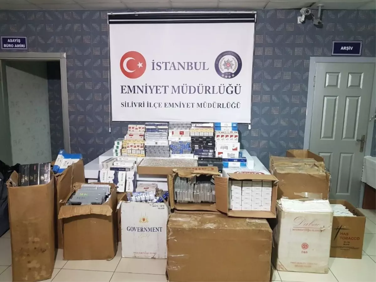 Silivri\'de Bir Evde 32 Bin Paket Kaçak Sigara Ele Geçirildi