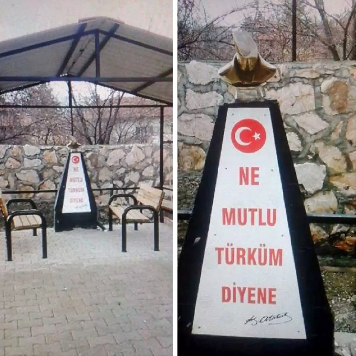 Divriği\'de Atatürk Büstüne Saldırı