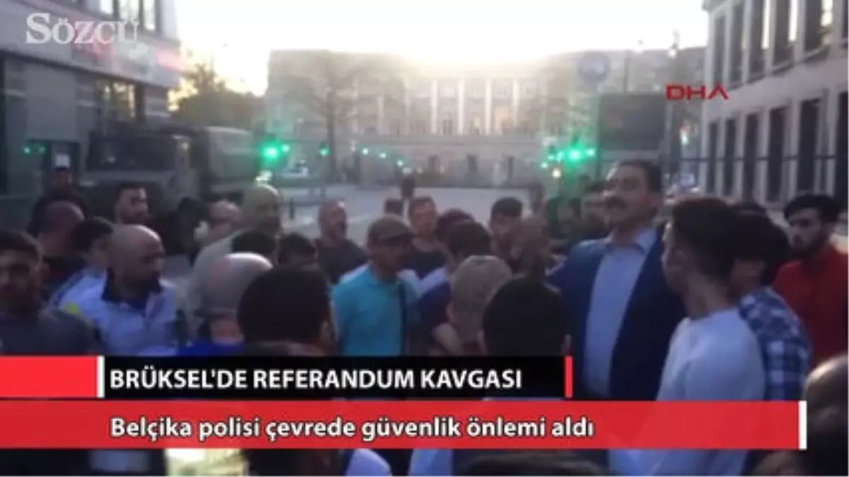 Belçika Brüksel\'de Referandum Kavgası