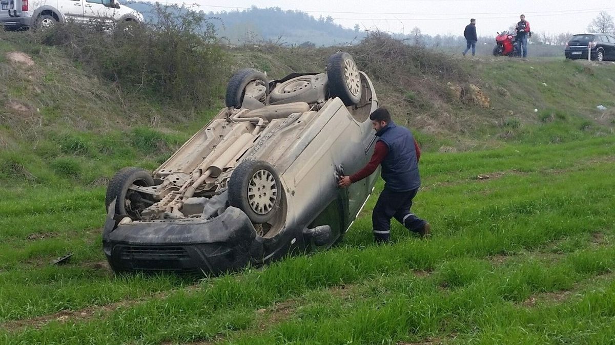 Kamyonet Buğday Tarlasına Devrildi: 1 Yaralı