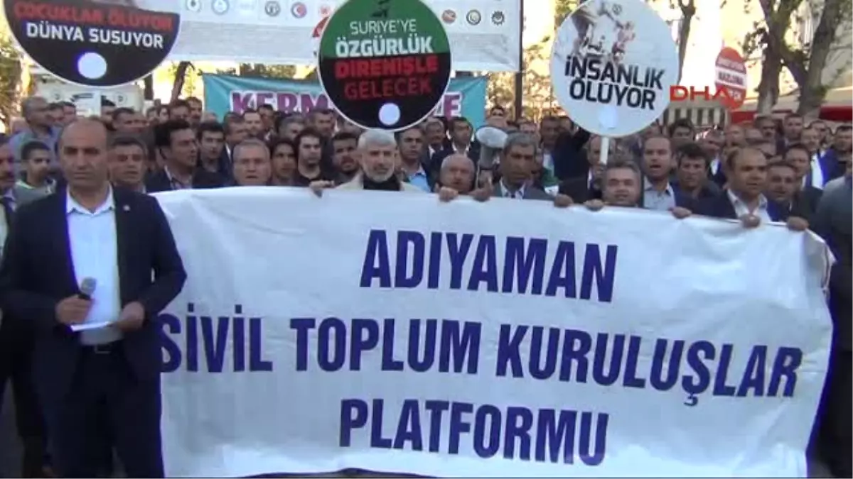 Adıyaman\'da Idlib Protestosu